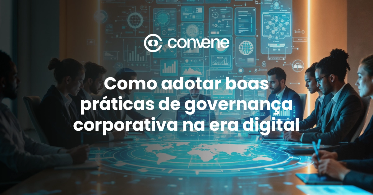 Representação visual de pilares da governança corporativa moderna sustentando integridade e tecnologia digital.